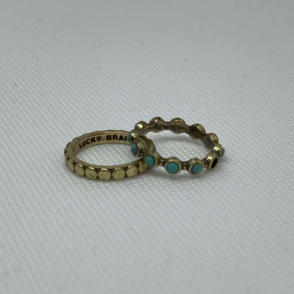 Lucky Brand Gold & Turquoise Ring Set - Picture 5 of 5